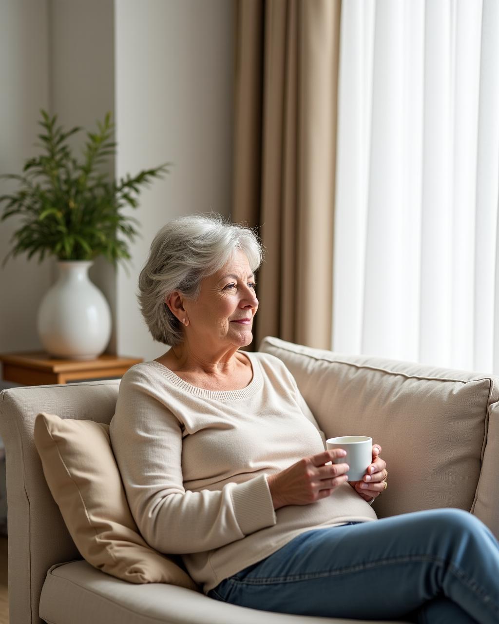 Zadowolna klientka w czystym salonie w Warszawie